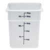 Cambro Camsquare 8 qt. Winter Rose Graduation Mark White Poly Container 8SFSP148